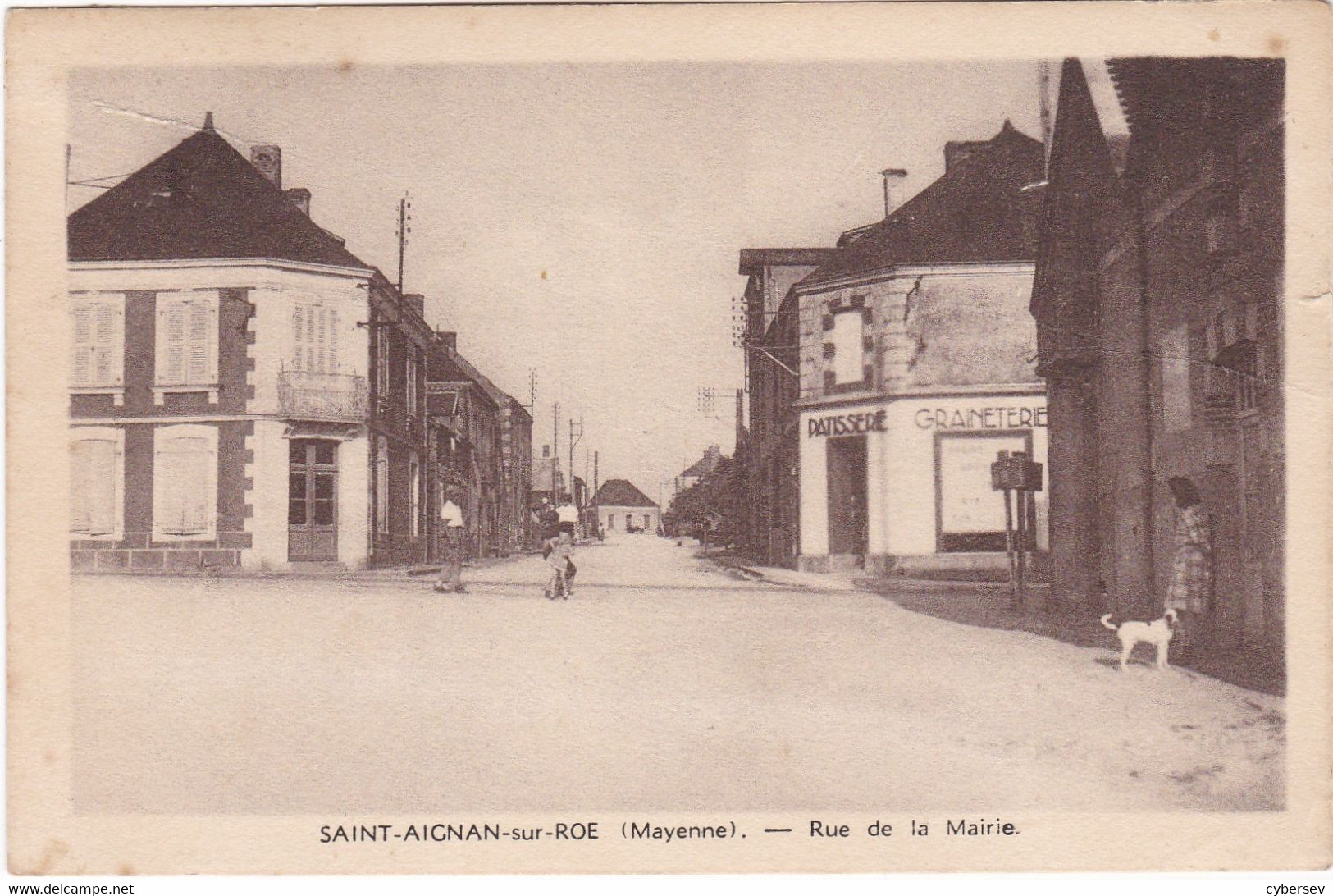 SAINT-AIGNAN-sur-ROÊ - Rue De La Mairie - Pâtisserie - Graineterie - Animé - Saint Aignan Sur Roe