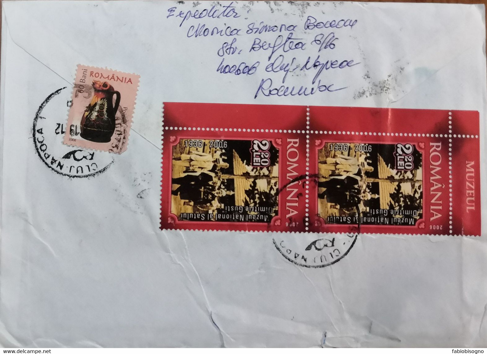 2019 Romania - Cristofor Columb 4,70 X 3 -  Imperforated Used Stamps On Registered Priority Mail - Storia Postale