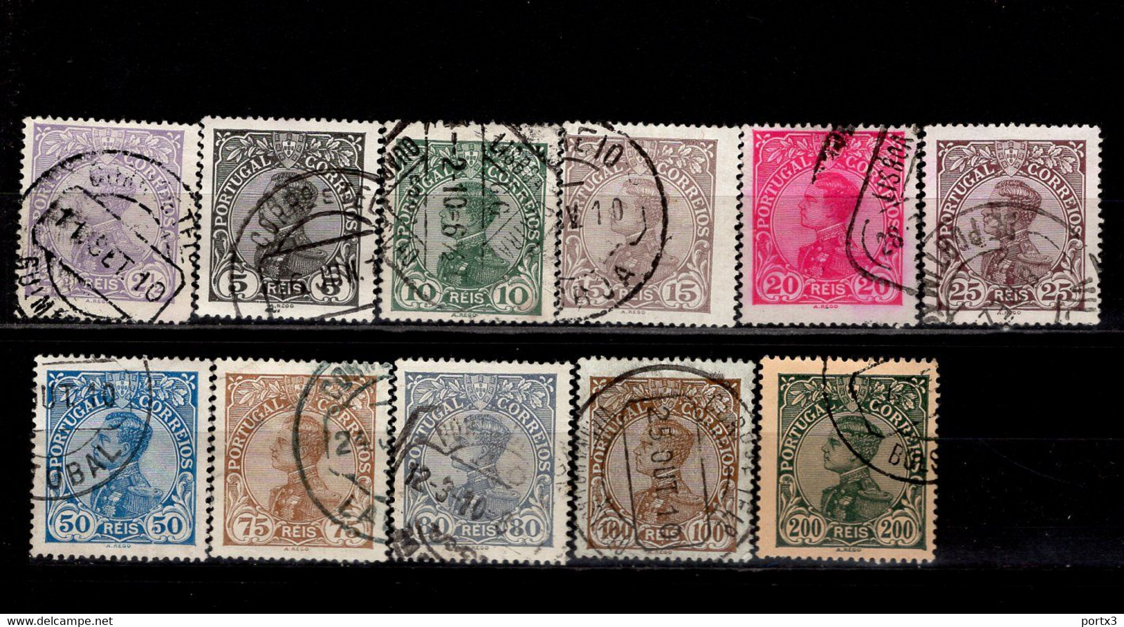 Por.154 - 164 König Manuel II Gestempelt /used (1) - Used Stamps
