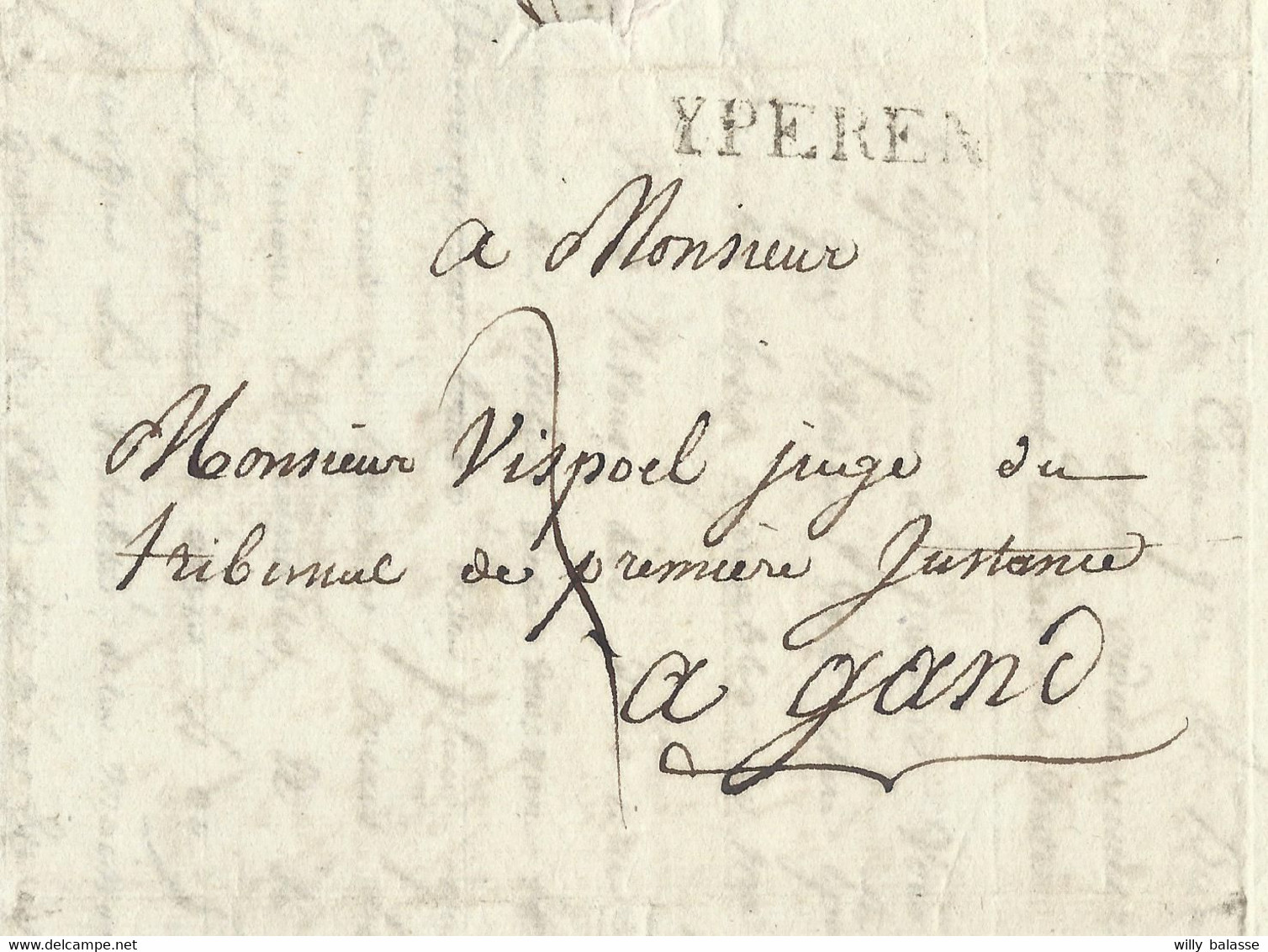 L Datée De Aerdeghem 1817 Marque YPEREN + 3 Pour Gand - 1815-1830 (Période Hollandaise)