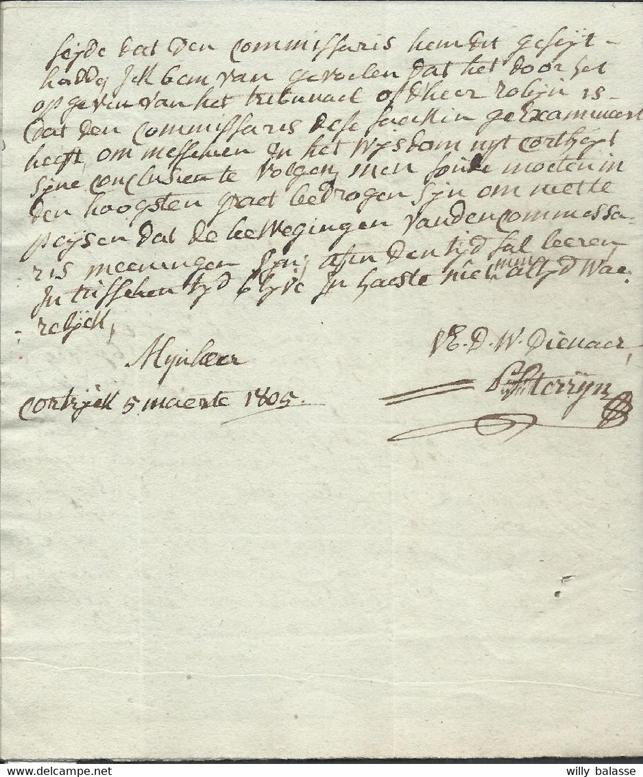 L 1805 Marque 9I/COURTRAI + 2 Pour Gendt - 1794-1814 (Periodo Frances)