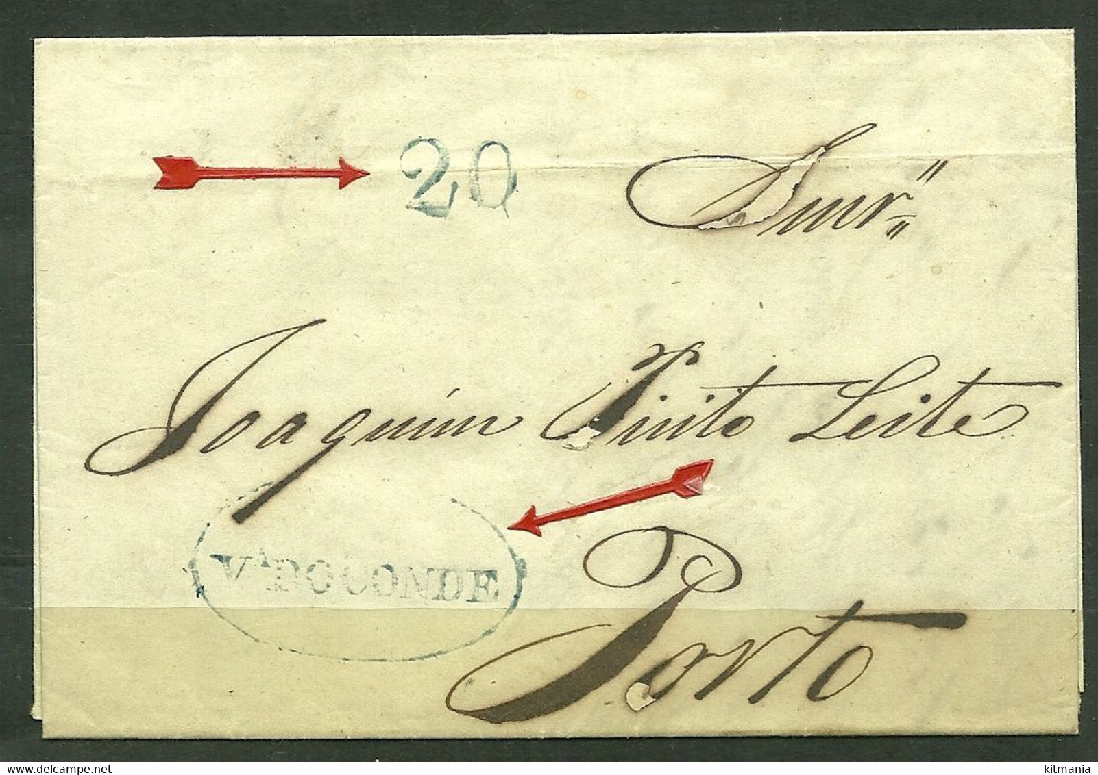 Portugal Prephilatelic Letter From Vila Do Conde To Porto - P1540 - ...-1853 Prephilately