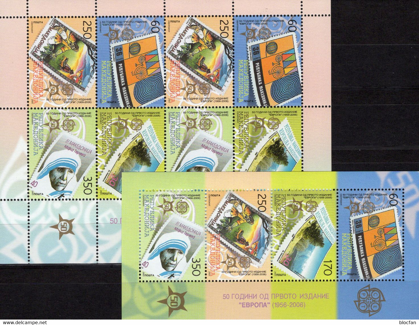 2005 Makedonien 370/3,10ZD,VB,KB+Block 13 ** 314€ Topic Stamps On Stamp Bloque Hoja Bloc Se-tenant 50 Years EUROPA - Sammlungen