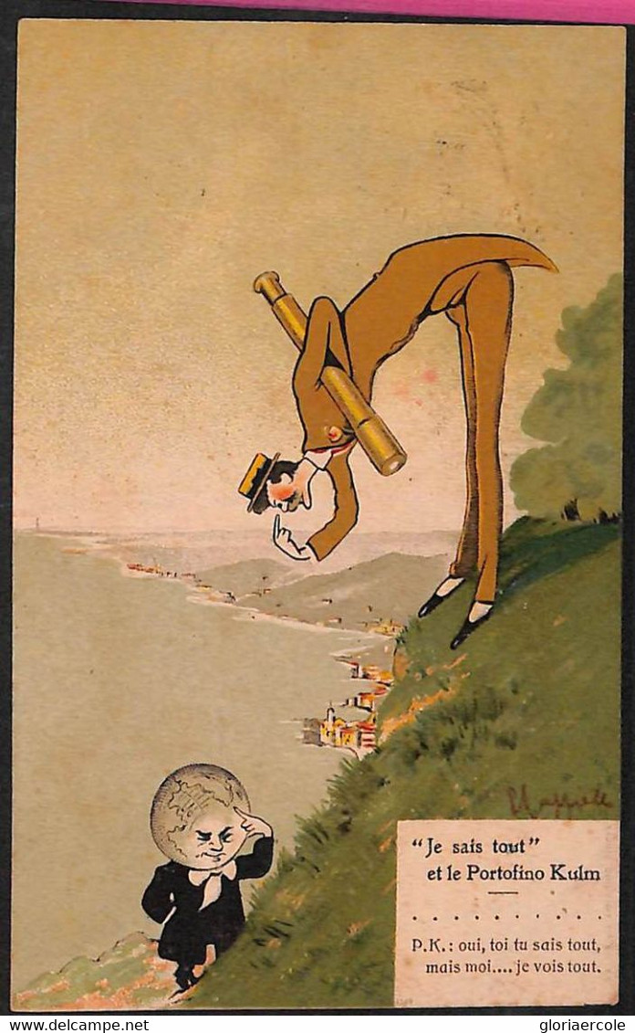 Lib589 - VINTAGE Illustrated ADVERTISING POSTCARD  - PUBBLICITARIA Illustrata:   Cappiello PORTOFINO KULM Hotel 1907 - Cappiello