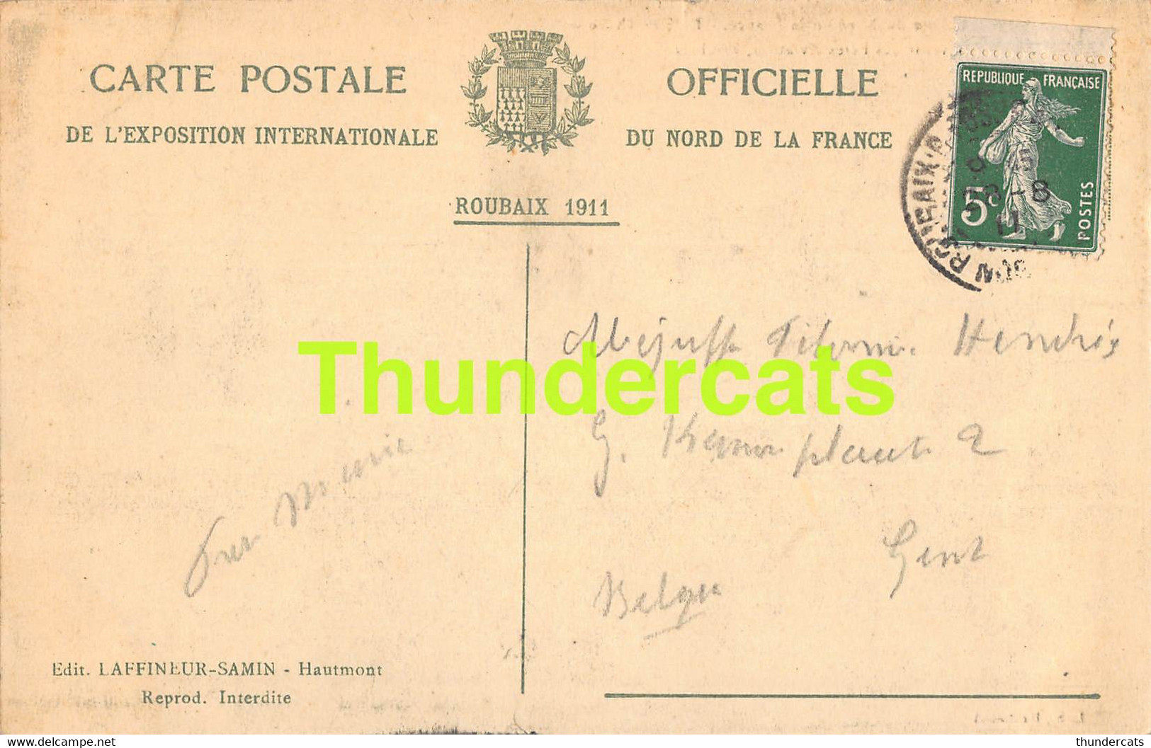 CPA 59 EXPOSITION INTERNATIONALE DU NORD DE LA FRANCE ROUBAIX 1911 SOUVENIR DES FETES AVIATION - Roubaix