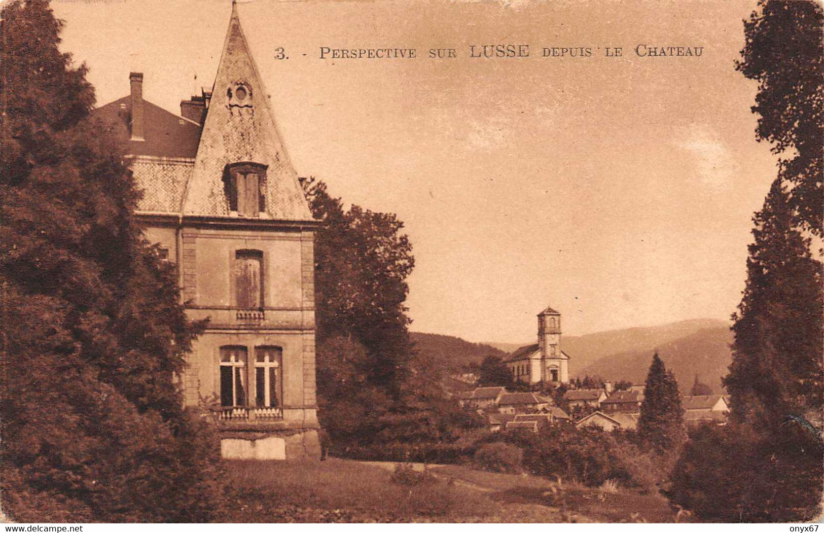 LUSSE (88-Vosges) Provenchères-Wissembach  Vue Sur Le Château Et L'Eglise - Autres & Non Classés