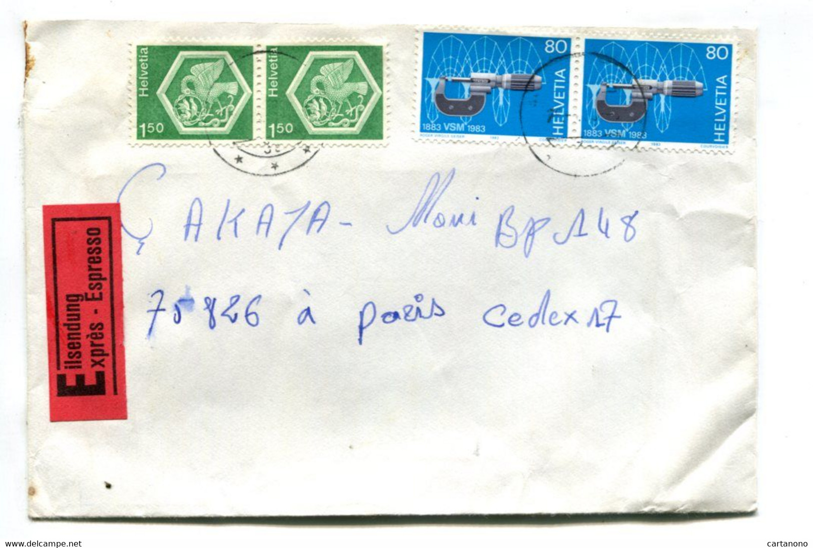 SUISSE 1983 - Affr. Sur Lettre EXPRES Pour La France - - Poststempel