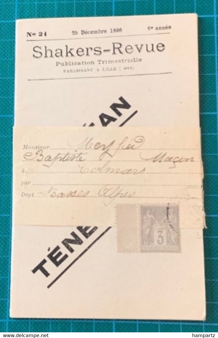 Nord - LILLE - N°87 Sur Imprimé Du 3e échelon =SHAKERS-REVUE - Cote Maury = 100€ - Autres & Non Classés