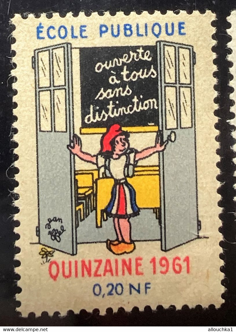 1961-ÉCOLE PUBLIQUE QUINZAINE 61 Bande Publicité-Timbre Vignette,stamp,Label,Sticker-Aufkleber-Bollo-Viñeta - Andere & Zonder Classificatie