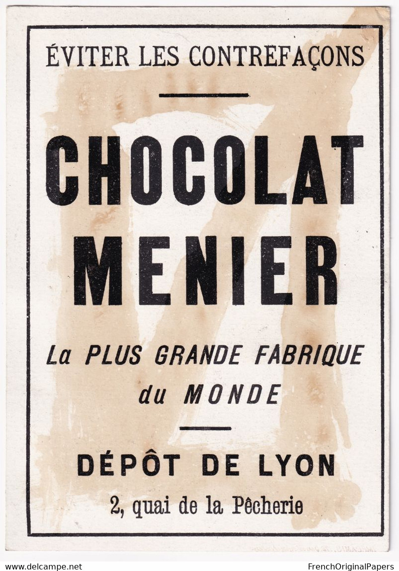 Rare Chromo Chocolat Menier Imp. Camis Paris - Petite Fille écriture Vitrine épicerie - Calligraphie / Affiche A41-7 - Menier