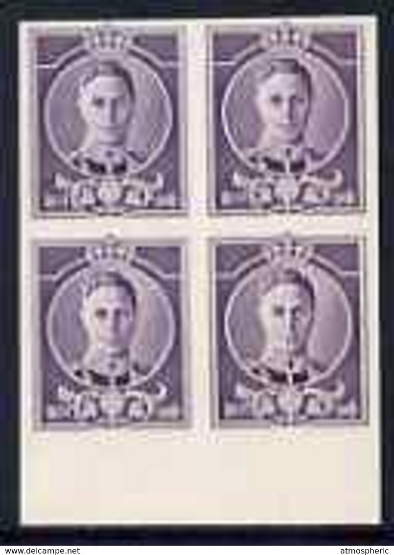 77590      Great Britain 1937 KG6 Waterlow Full-face Essay In Violet, Imperf Block Of 4 Unmounted Mint - Proeven & Herdruk