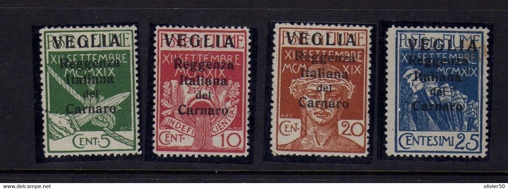 Veglia (1920)   - Timbres De Fiume Surcharges -  Neufs* - Arbe & Veglia