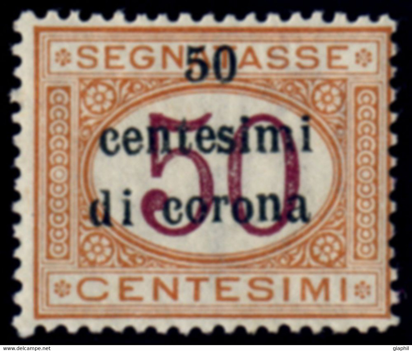 ITALY ITALIA TRENTO E TRIESTE 1919 SEGNATASSE 50 C. (Sass. 6) NUOVO LINGUELLATO * - Trentino & Triest