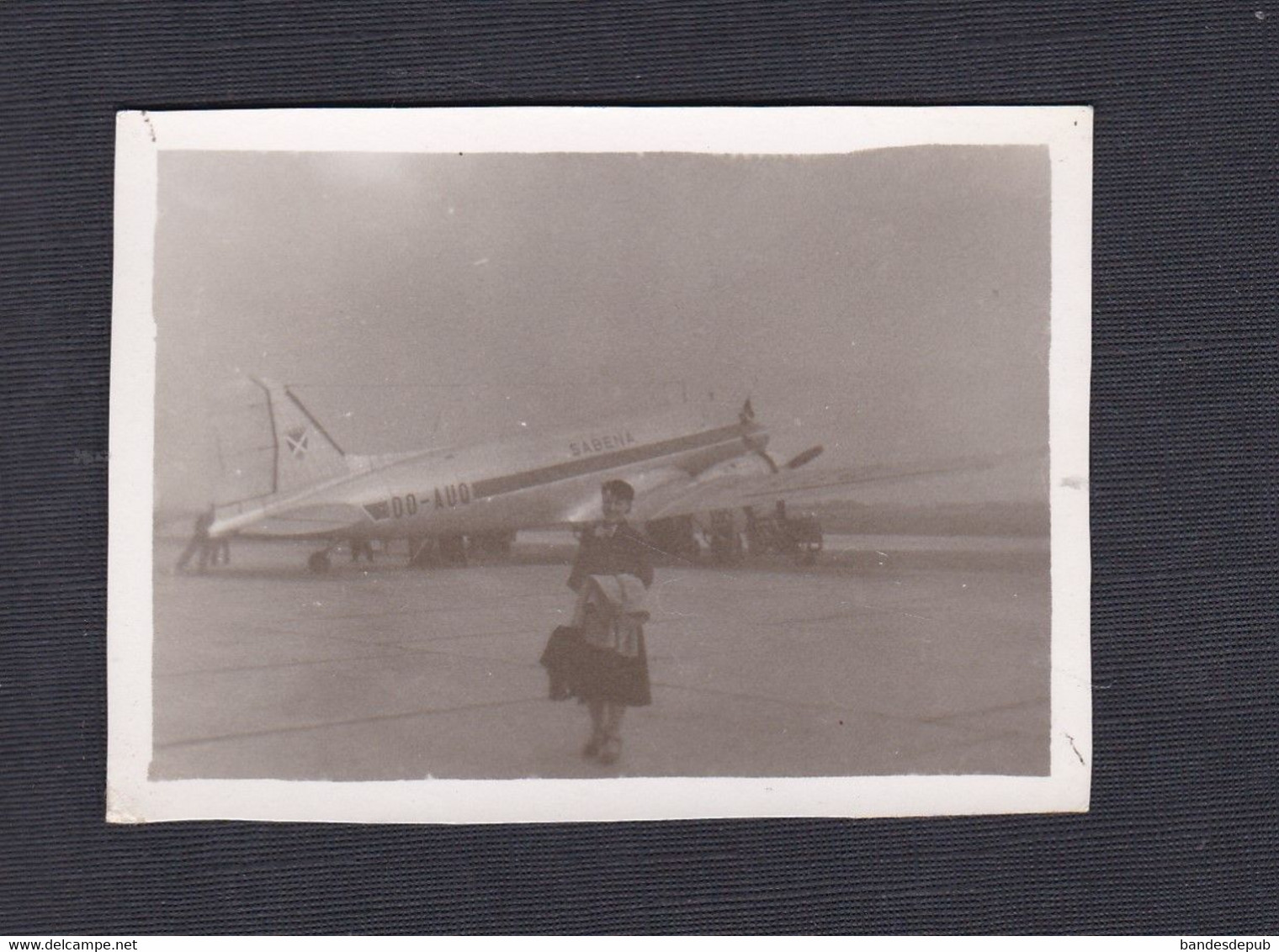 Photo Originale Vintage Snapshot Aviation Aeroport Bruxelles Airport Avion SABENA    (43805) - Aviation