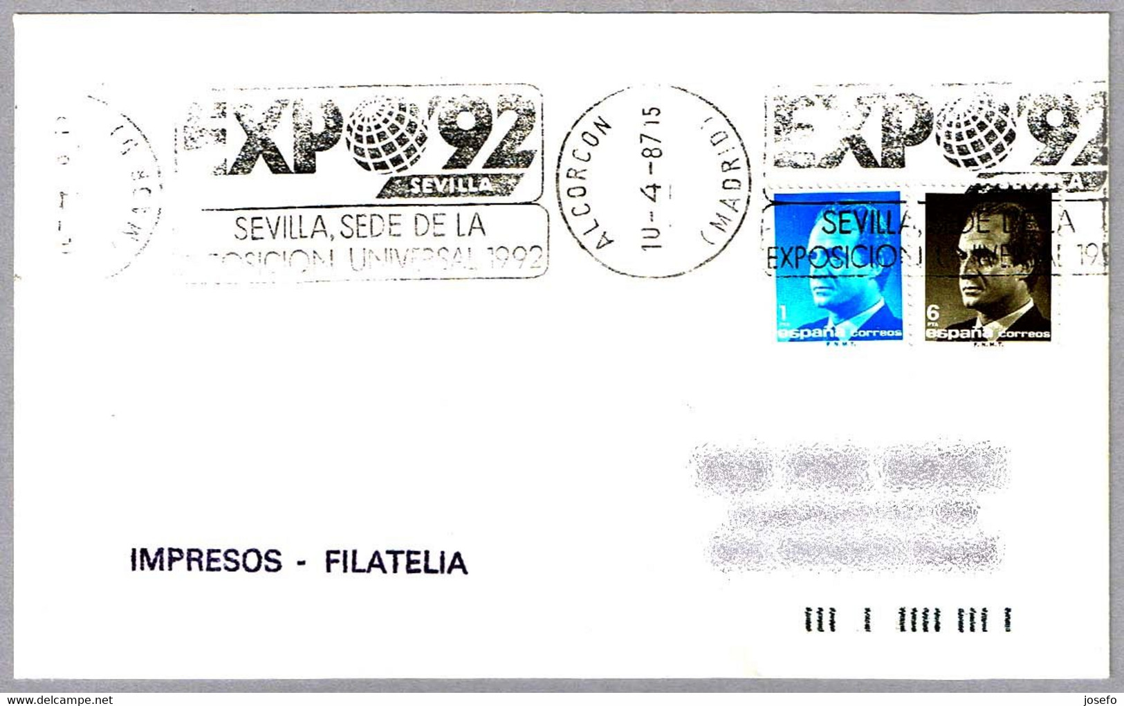 EXPO'92 - SEVILLA. Alcorcon 1987 - 1992 – Siviglia (Spagna)