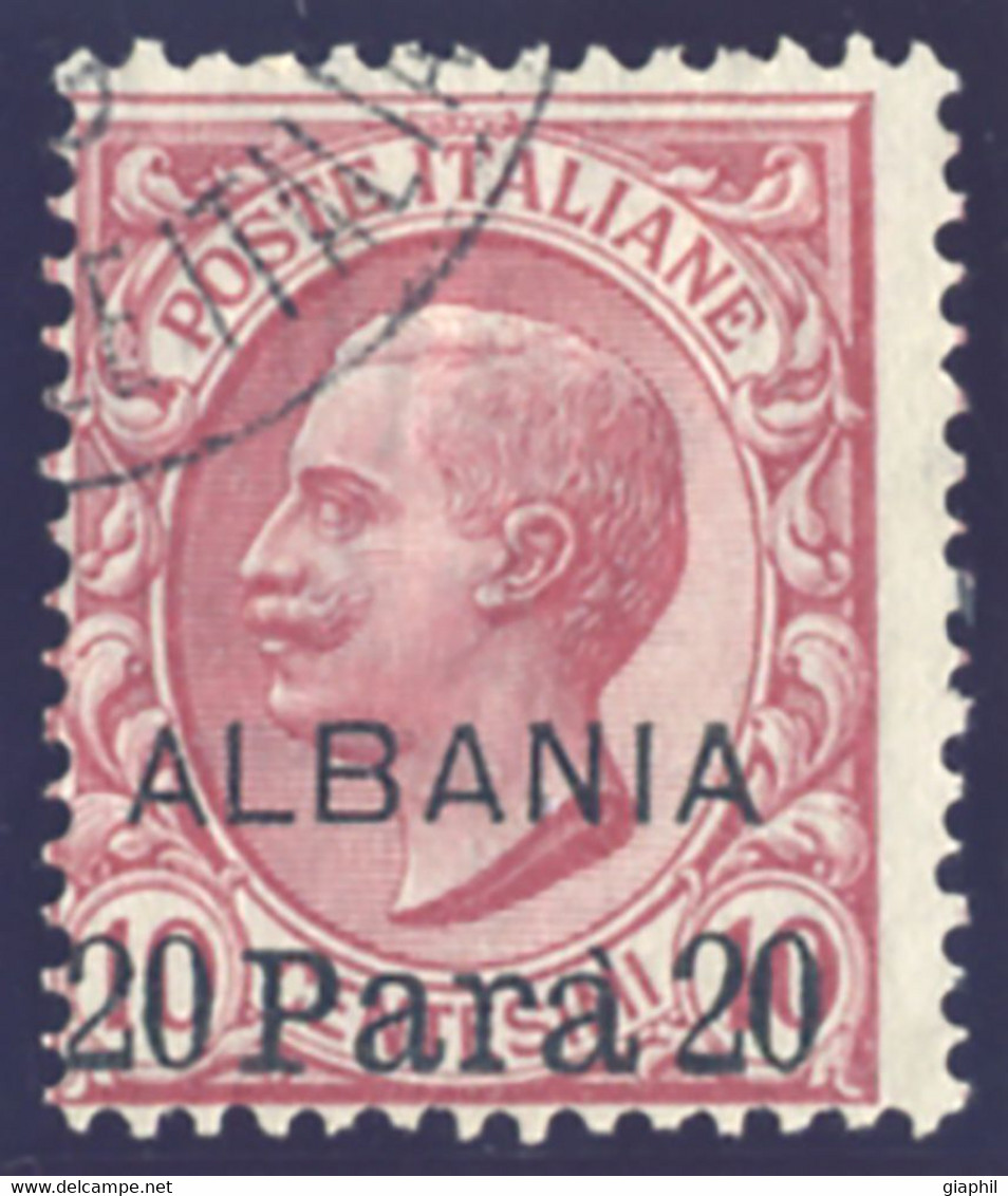 ITALIA UFFICI POSTALI IN ALBANIA 1907 20 P. (Sass. 8) USATO - Albania