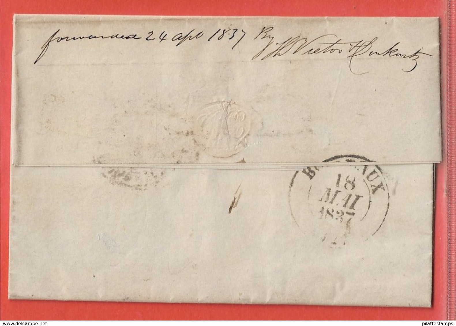 ETATS UNIS LETTRE DE 1837 DE BALTIMORE POUR BORDEAUX FRANCE - …-1845 Vorphilatelie