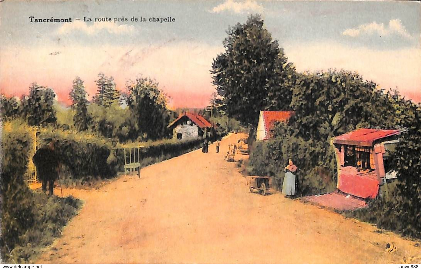Tancrémont - La Route Près De La Chapelle (animée Colorisée Petit Métier, Desaix) - Pepinster