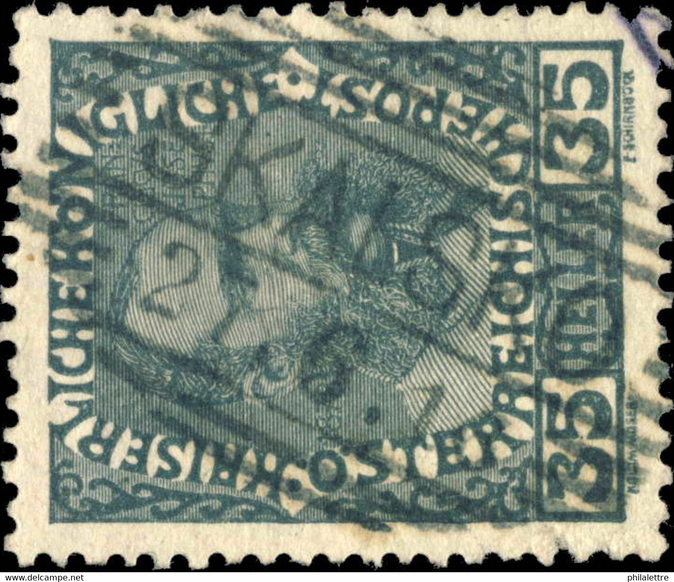 AUTRICHE / AUSTRIA 1916 Mi.149x Used " SKALSKO " Schraffen-Stempel Date Stamp (CZECH) - Oblitérés