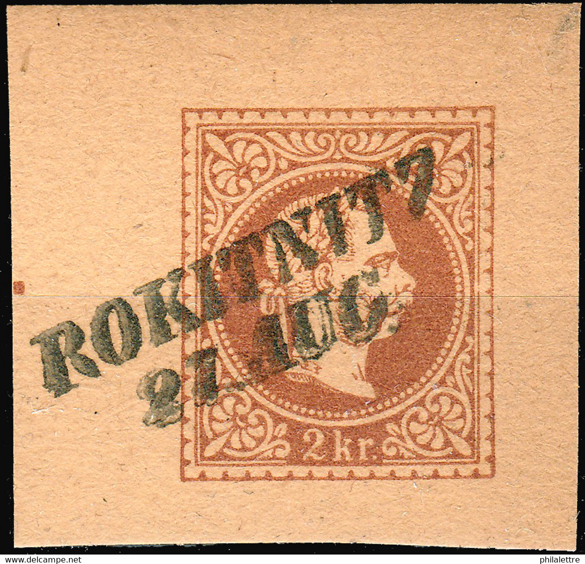 AUTRICHE / AUSTRIA "ROKITNITZ" (kaL Klein 4208a) /2Kr. Cut-out/Ausschnitt - Gebraucht