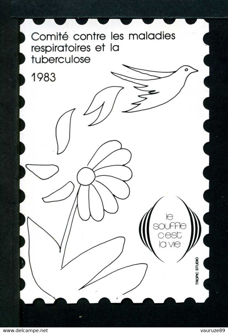 Tuberculose Antituberculeux - TRES RARE Grand Timbre De 1983  NOIR Sans Valeur. - Tegen Tuberculose