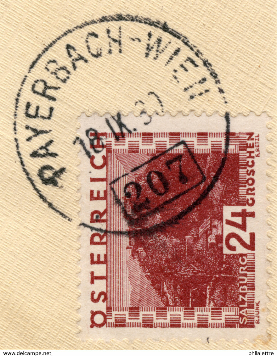 AUTRICHE / ÖSTERREICH 1930 PAYERBACH-WIEN Nr.207 Bahnpoststempel On Mi.504 - Oblitérés