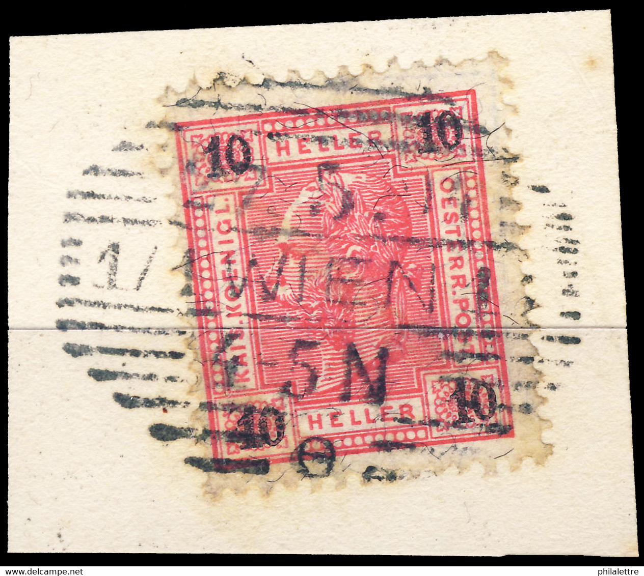 AUTRICHE / AUSTRIA 1904 " 1/1 WIEN 1 " (Schraffen-Stempel Kl.5737b4) On Mi.89B - Gebraucht