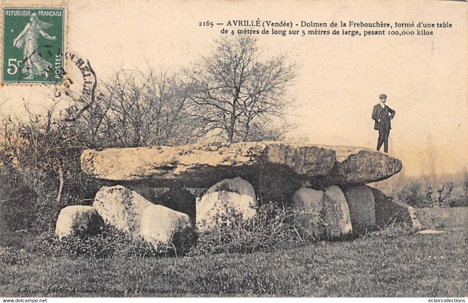Thème: Dolmen Et Menhir:     Avrillé   85   Dolmen De La Frebouchère       (voir Scan) - Dolmen & Menhirs