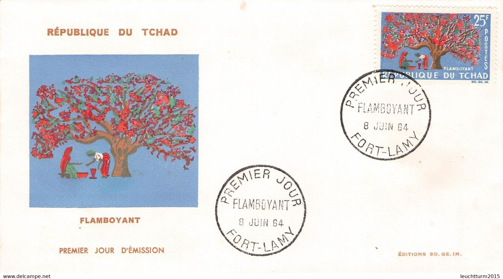 TCHAD - FDC 1964 FLAMBOYANT //ak860 - Tchad (1960-...)