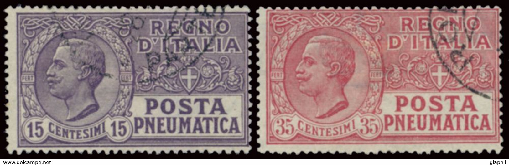 ITALY ITALIA REGNO 1927-28 POSTA PNEUMATICA (Sass. 8-9) USATA OFFERTA! - Poste Pneumatique