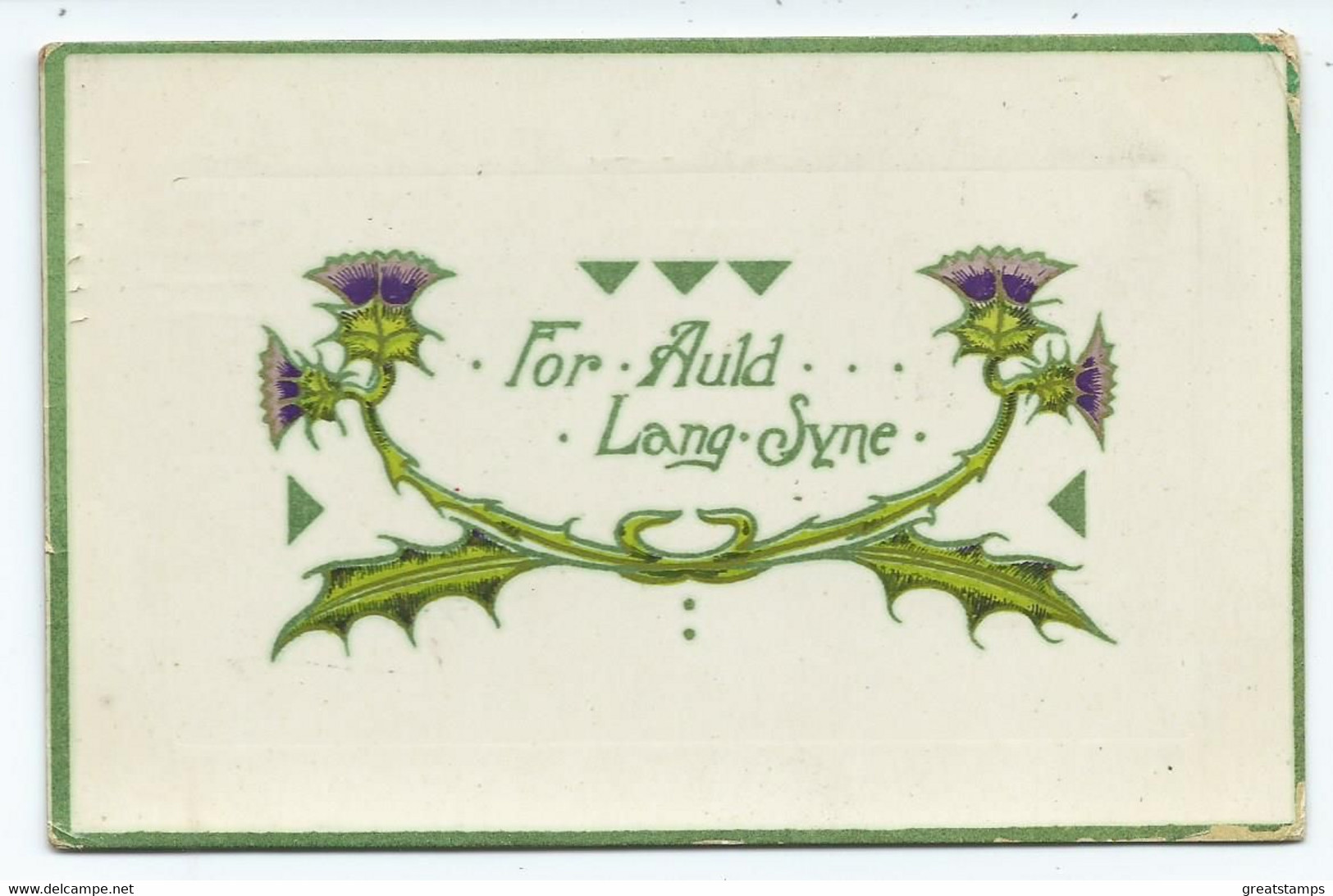 New Year  Postcard . For Auld Lang Syne.  Posted Plymouth Rideout Dec25 1908 - Neujahr