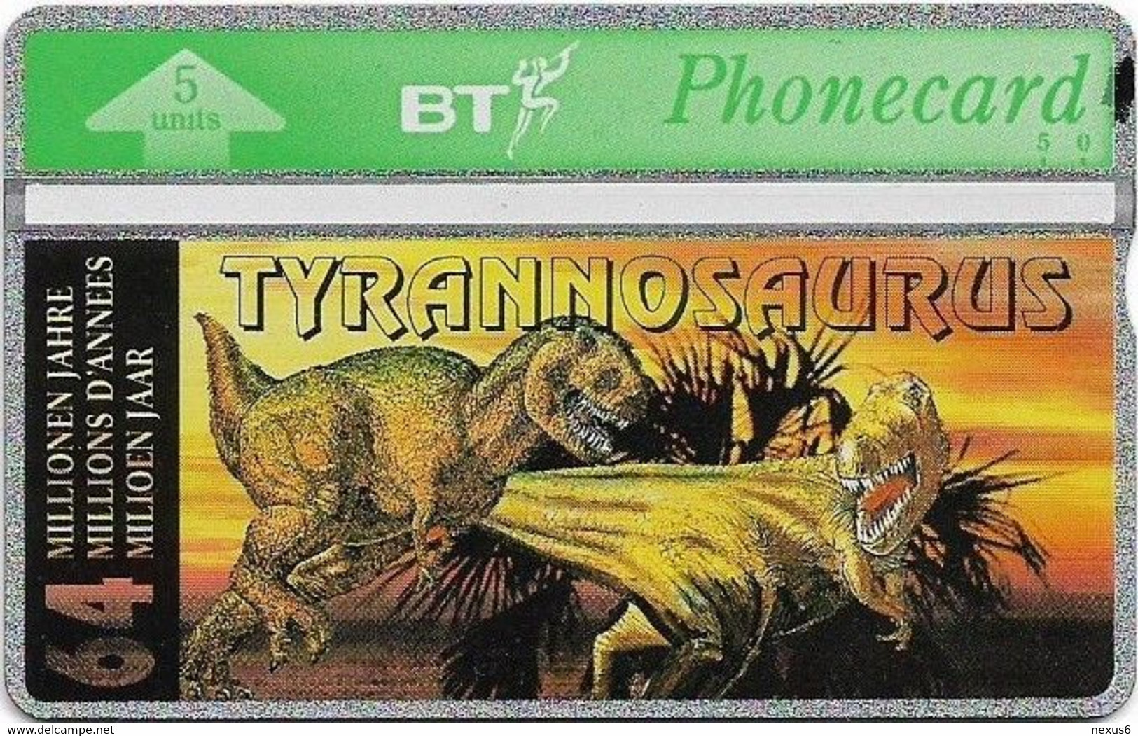 UK - BT - L&G - BTO-065C - Dinosaurs, Tyrannosaurus #8 - 310K - 5Units, 6.000ex, Mint - BT Emissioni Straniere