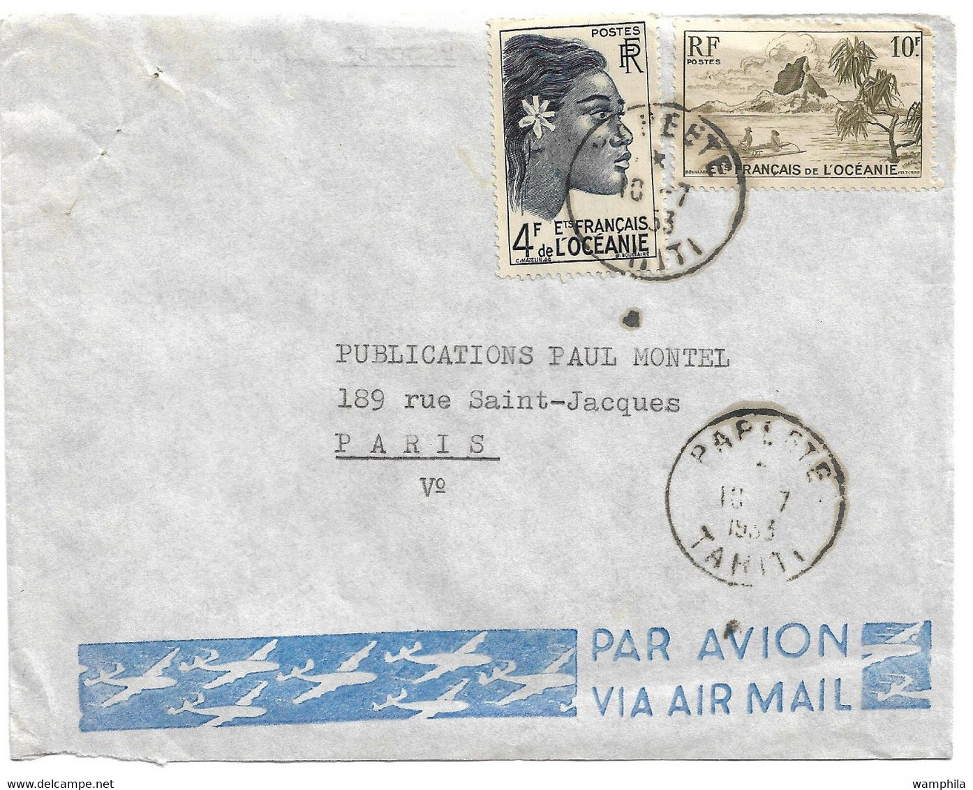 Océanie Liaison Aérienne 10/7/1953 - Storia Postale