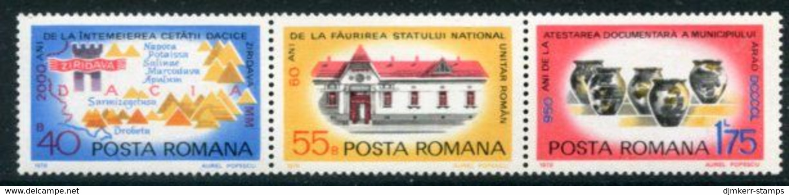 ROMANIA 1978 History Of Arad MNH / **.  Michel 3557-59 - Nuovi