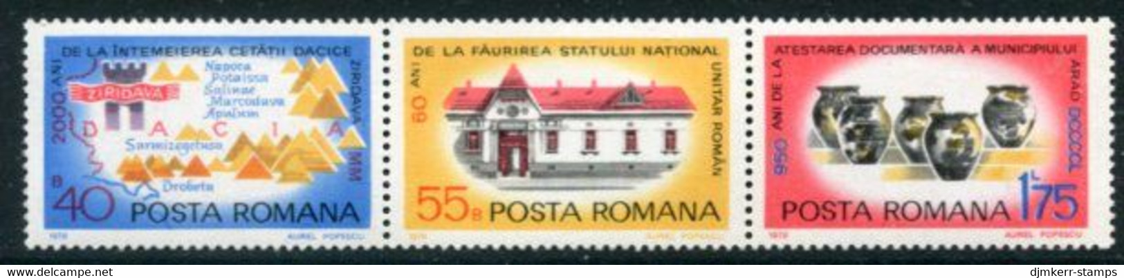 ROMANIA 1978 History Of Arad MNH / **.  Michel 3557-59 - Ongebruikt