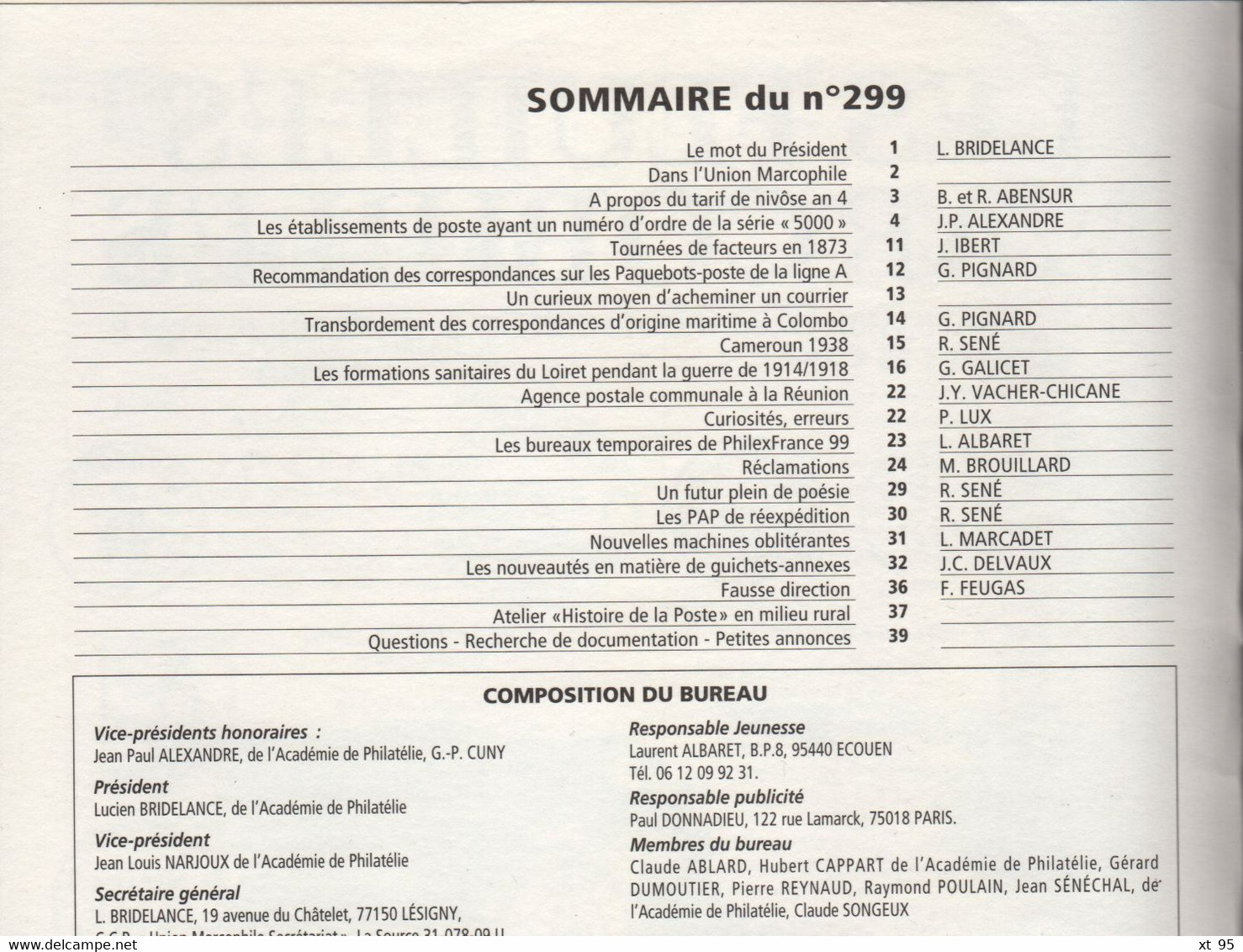 Les Feuilles Marcophiles - N°299 - Voir Sommaire - Frais De Port 2€ - Philately And Postal History