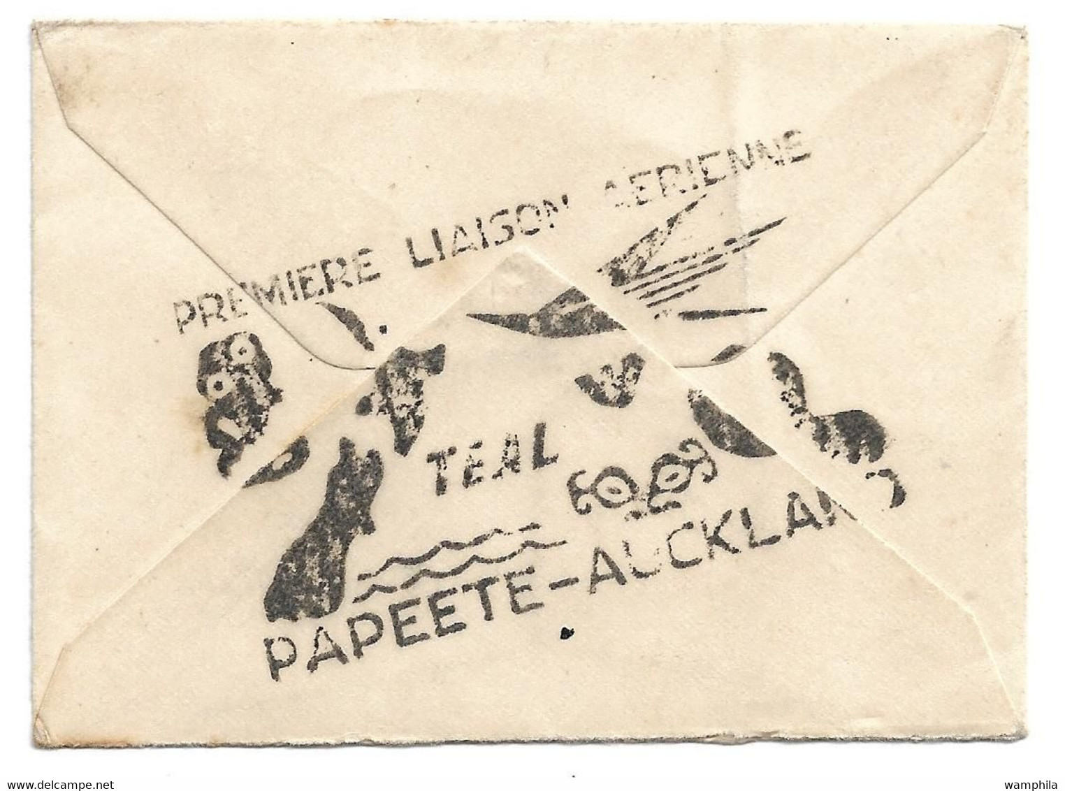 Océanie Première Liaison Aérienne Papeete-Auckland 29/12/51 - Cartas & Documentos