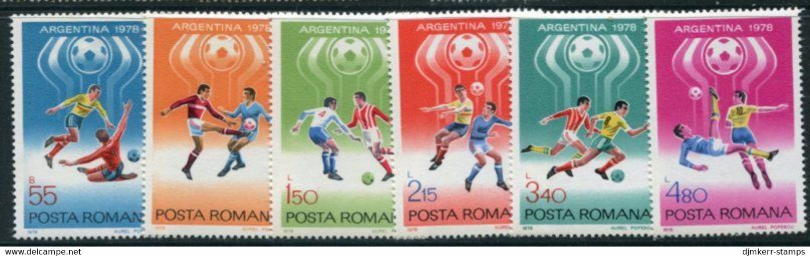 ROMANIA 1978 Football World Cup  MNH / **.  Michel 3506-11 - Unused Stamps