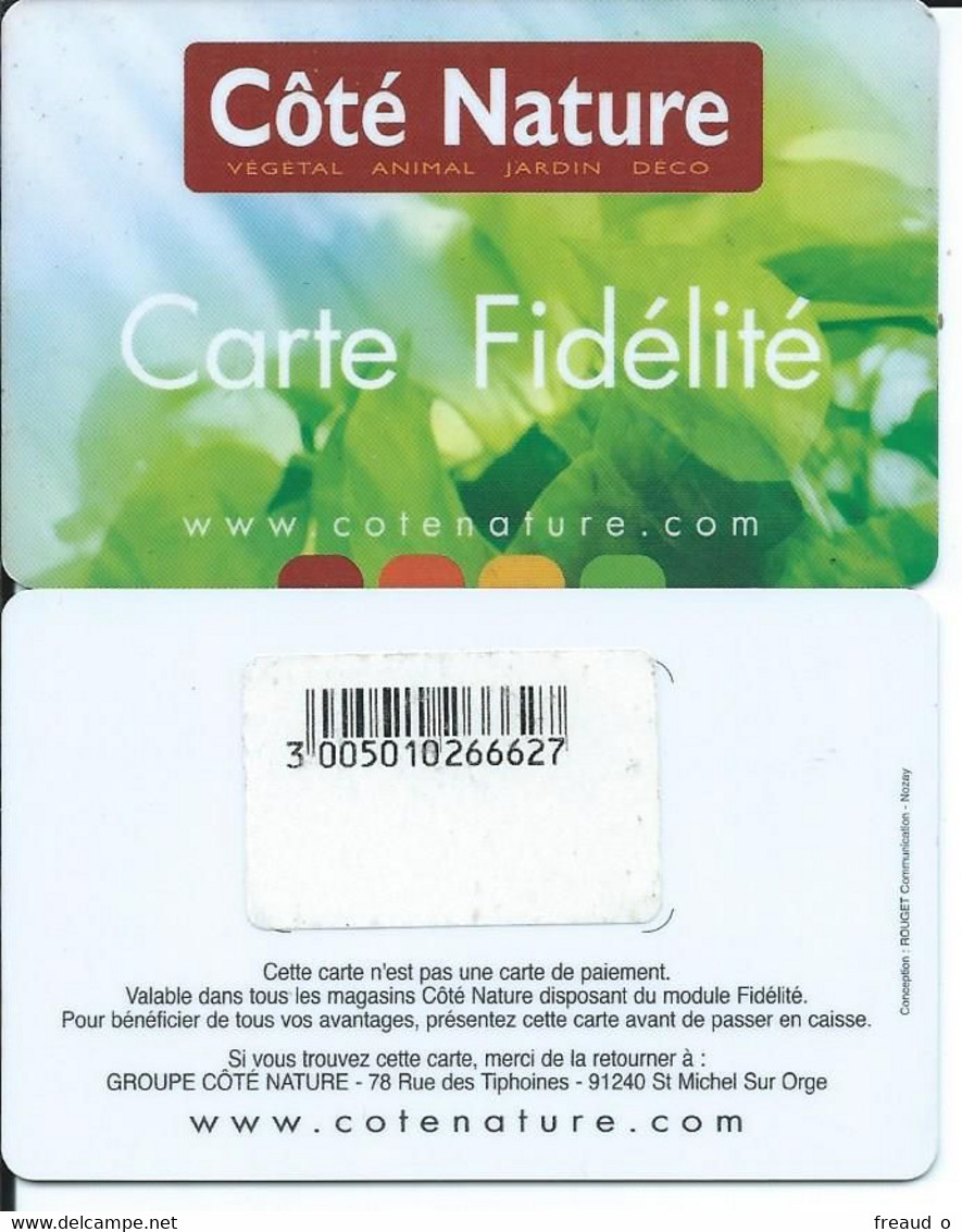 CARTE CÔTE NATURE - FIDELITE - - - Gift Cards