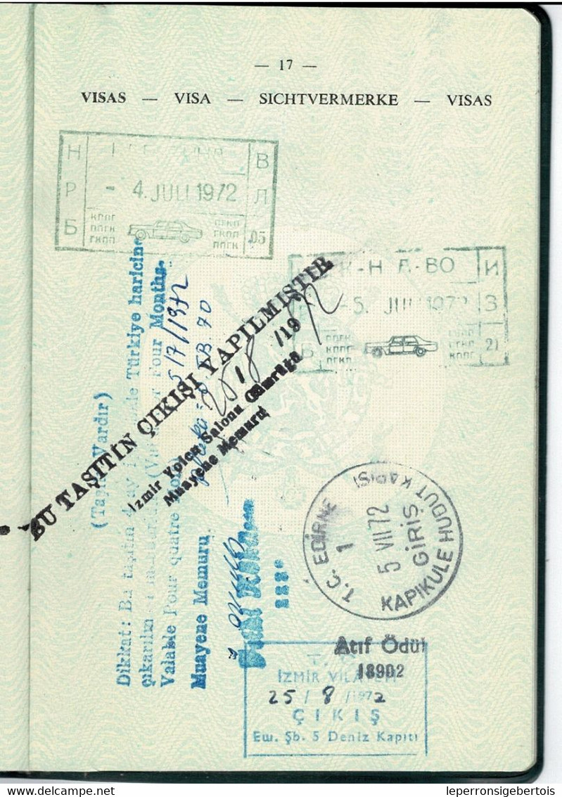 Passeport - Royaume De Belgique - Délivré à Schaerbeek Le 22/06/1972  - Timbre - Visas  - 5 Scans - - Historical Documents