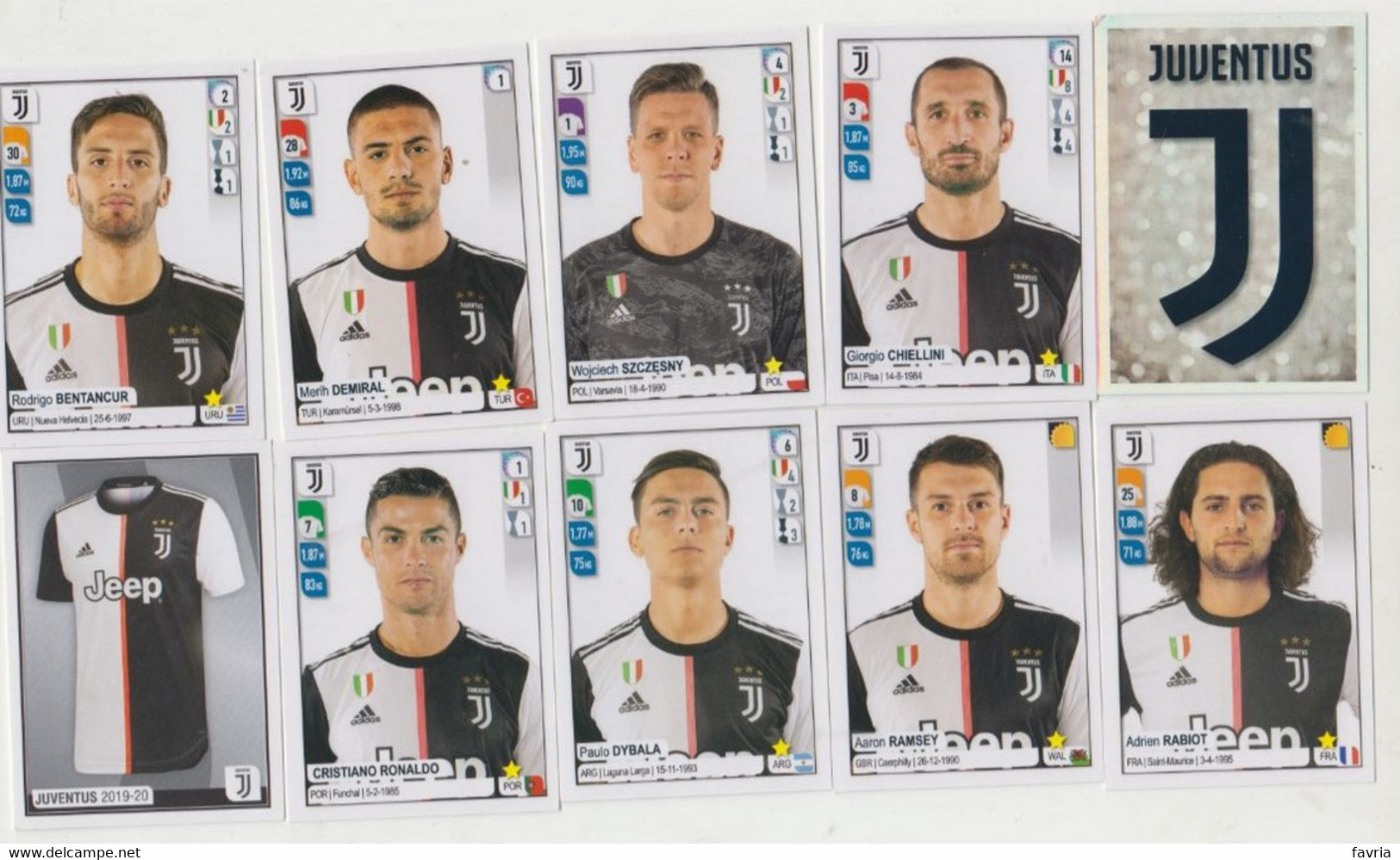 JUVENTUS   # Calcio #  1 Scudetto + 9 Figurine -  Album Panini Calciatori 2019/2020 # Perfettissime  # - Trading Cards