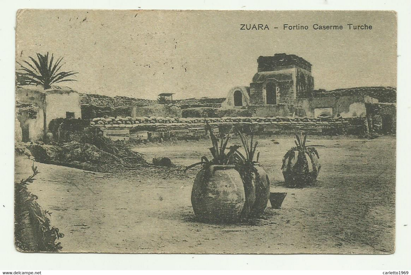 ZUARA - FORTINO CASERME TURCHE 1922 VIAGGIATA FP - Libya
