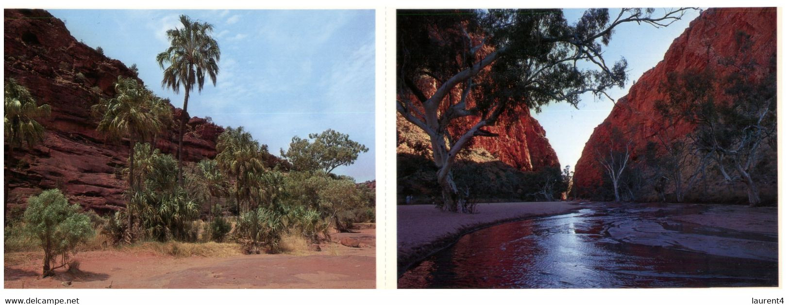 (S 21) Australian - 2 Attached Postcards  - NT - Ormiston Gorge & Palm Valley - Unclassified