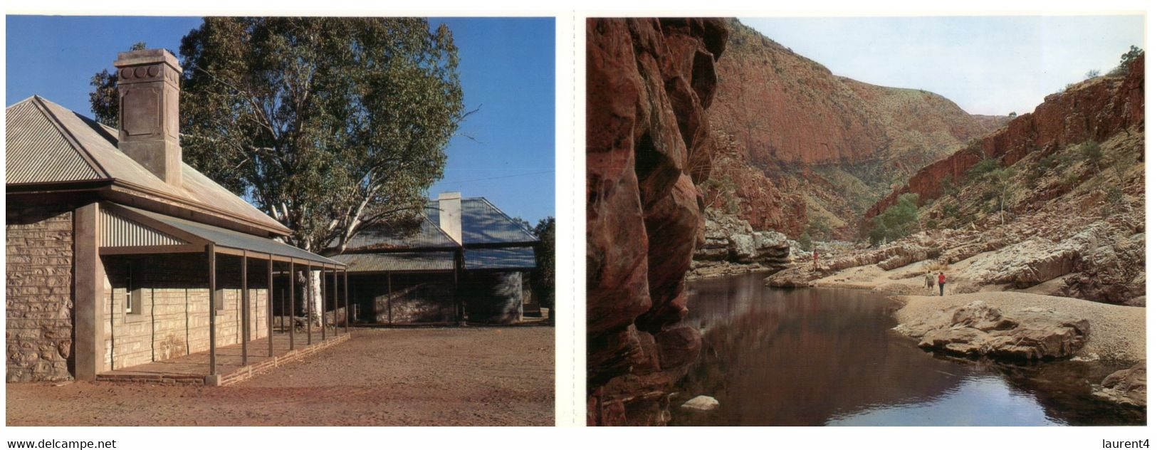 (S 21) Australian - 2 Attached Postcards  - NT - Simpson Gap & Alice Springs Telegraph Station - Zonder Classificatie