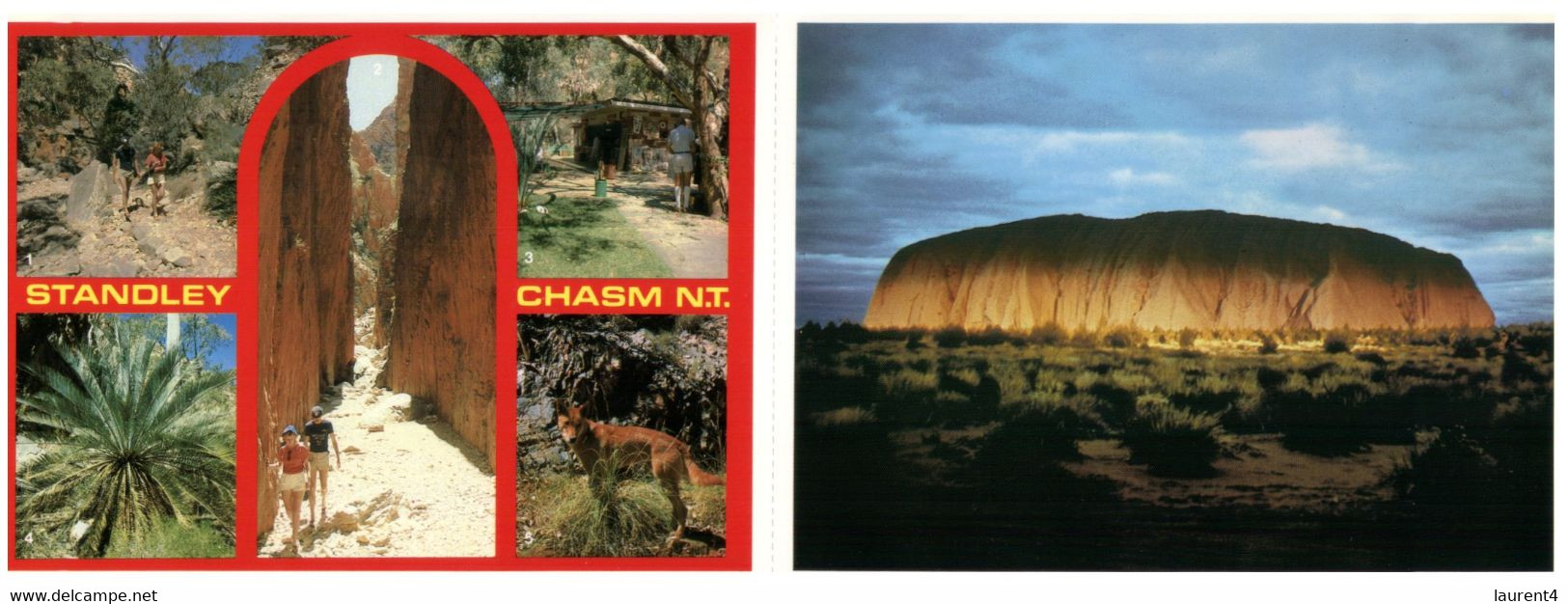 (S 21) Australian - 2 Attached Postcards  - NT - Ulluru & Standley Chasm - Ohne Zuordnung