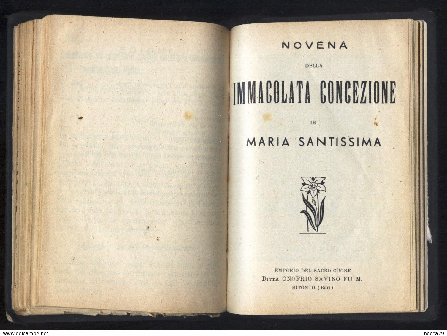 LIBRO  RELIGIOSO: VITA DI S. FRANCESCO DI PAOLA + NOVENE A IMMACOLATA CONCEZIONE E GESU BAMBINO - TIP. DI BITONTO