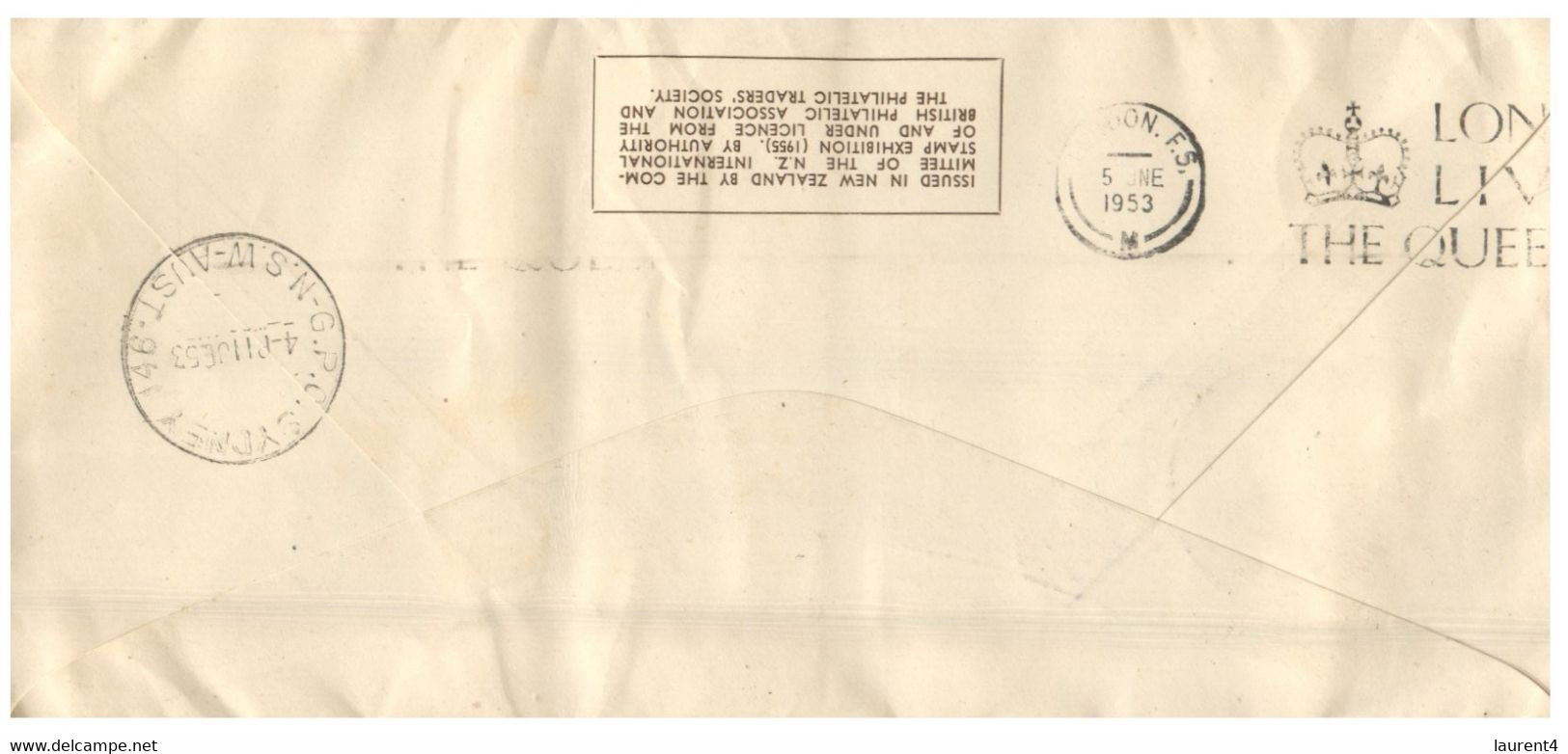 (S 22) New Zealand FDC - 1953 (New Zealand Posted To Lidcombe Sydney Via England) - Coronation - Lettres & Documents