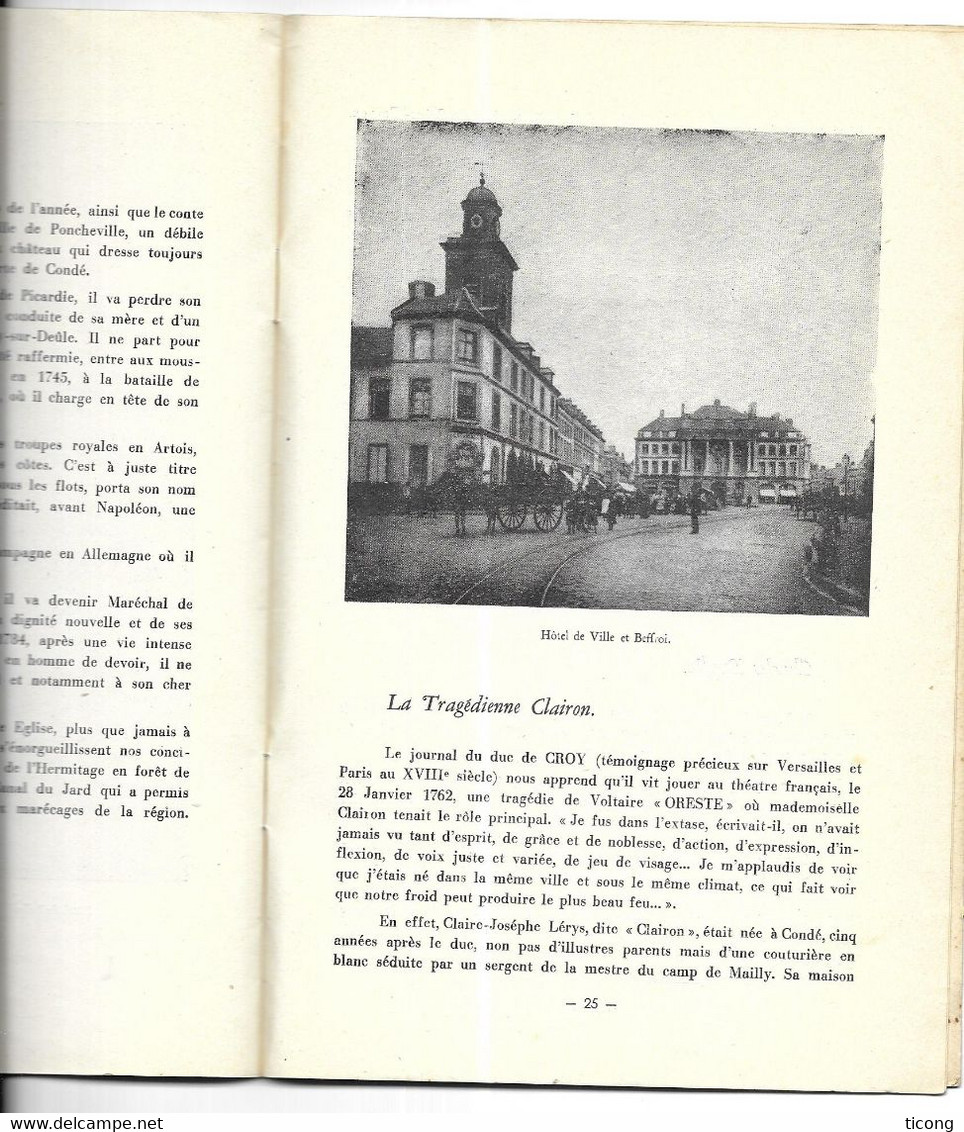 SOUVENIR DU BICENTENAIRE DE L EGLISE SAINT WASNON 1951 A CONDE SUR ESCAUT NORD - IMPRIMERIE DESCAMPS CONDE, A VOIR - Picardie - Nord-Pas-de-Calais