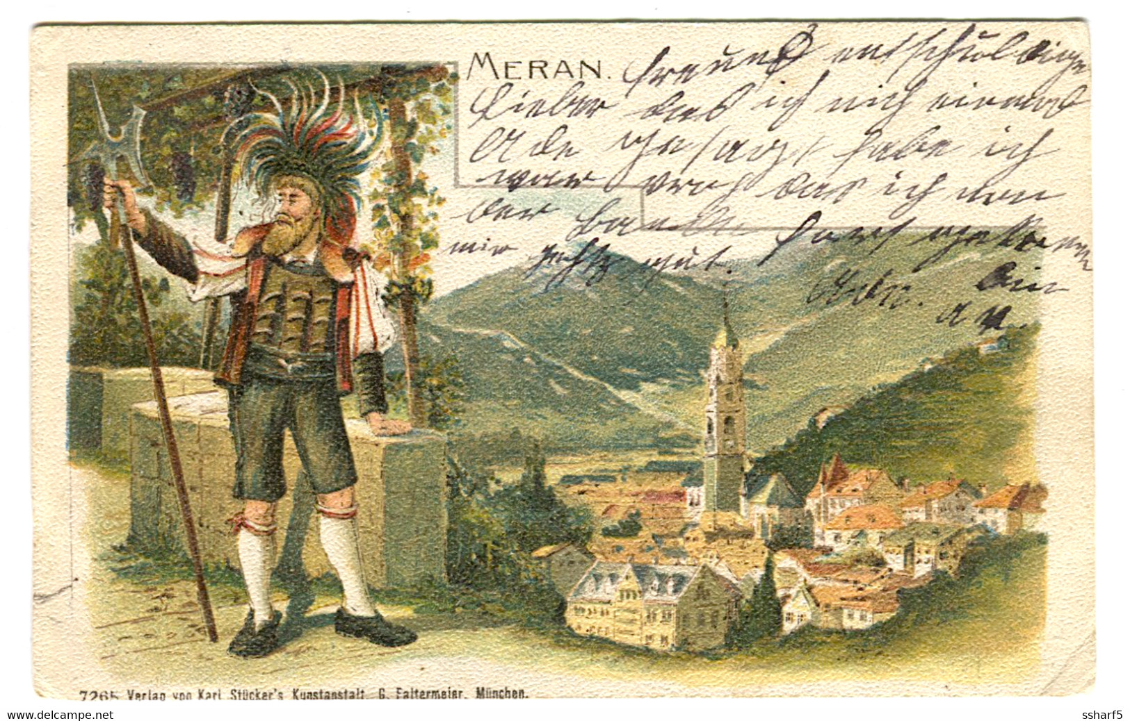 MERAN Merano Con Costume Tipo Gruss Aus Andata 1907 - Bolzano (Bozen)