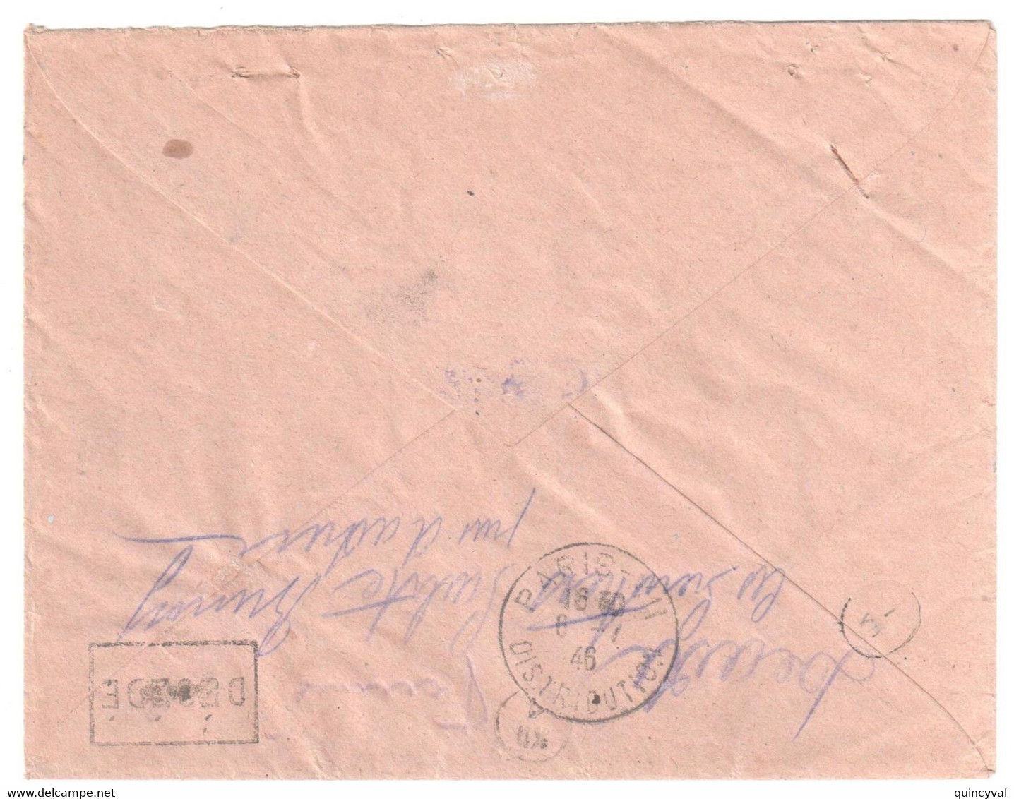 BRUNOY Seine Et Oise Lettre Recommandée AR Entête Mairie RETOUR à L'ENVOYEUR DECEDE 3F Gandon Yv 716 Ob 1946 - Storia Postale